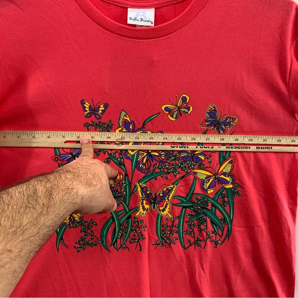 Bobbie Brooks Women Short Sleeve Crew Neck Red Floral Print Top T-Shirt Size XL - Picture 11 of 12